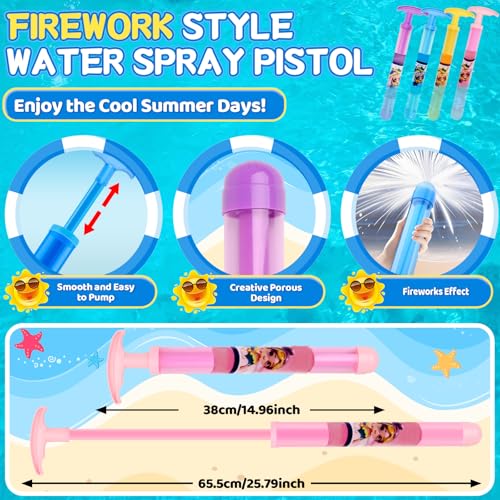 4 Stück Feuerwerks Wasserpistole, Water Gun, Wasserspritze Kinder, Feuerwerk Wasserpistolen Wasserspielzeug für Kinder Erwachsene, Wasserspielzeug für Outdoor Pool Beach Garten