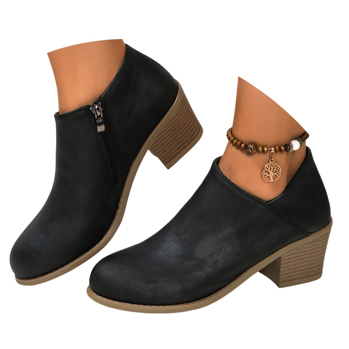 Bottines chaudes imperméables femme avec fermeture éclair - 8
