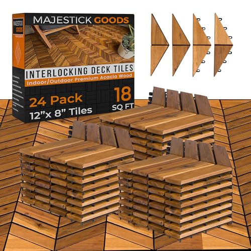 Majestick Interlocking Acacia Deck Tiles 12x8 (18 sq ft)