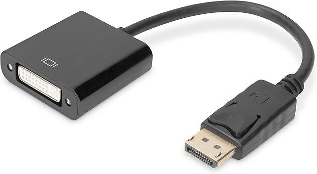 DIGITUS Adapter graficzny DisplayPort, DP do DVI-I (24+5), Full HD 1920 x 1080 pikseli, opakowanie typu blister, czarny