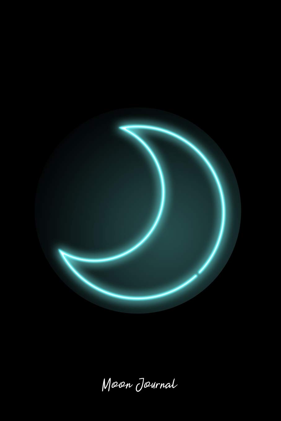 Moon Journal: Lined Journal - Shining Blue Crescent Moon Retro Galaxy Cosmos Space Gift - Black Ruled Diary, Prayer, Gratitude, Writing, Travel, Notebook For Men Women - 6x9 120 pages