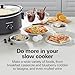 Hamilton Beach 6 Quart Slow Cooker with Space-Saving Folding Handles, 3 Heat Settings, Dishwasher Safe Stoneware Crock and Glass Lid, Black (33664)