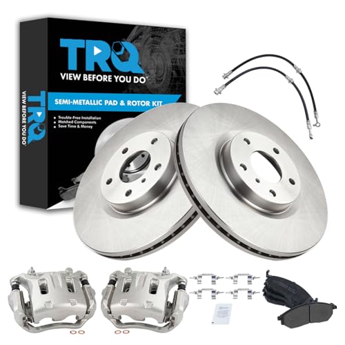 TRQ Front Brake Pad & Rotor Kit Semi-Metallic Compatible with 2011-2014 Nissan Murano