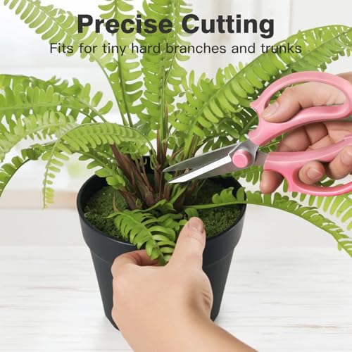 Image of Housolution Flower Scissors, 3 Pack, Strong Floral Shears, Premium Steel Pointed Garden Pruning Shears Floral Fruits Leaf Scissors Hand Pruner Snip Trimming Tool for Gardening Flower Arrangement, Pink