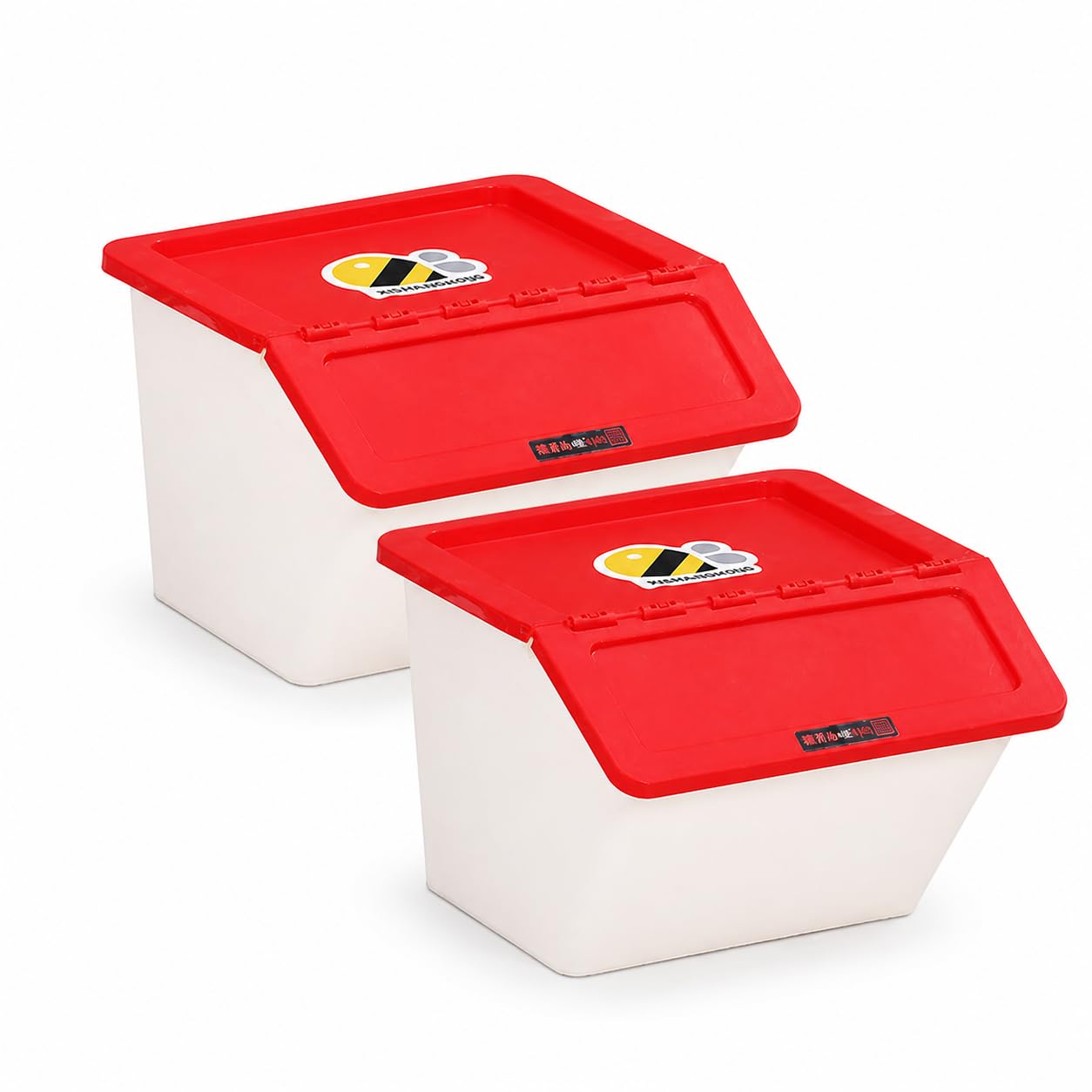 Contenitore Portaoggetti Impilabile, 2 pezzi, Rosso