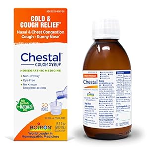 Boiron Chestal Adult Cold and Cough Syrup for Nasal and Chest Congestion, Runny Nose, and Sore Throat Relief – 6.7 Fl oz