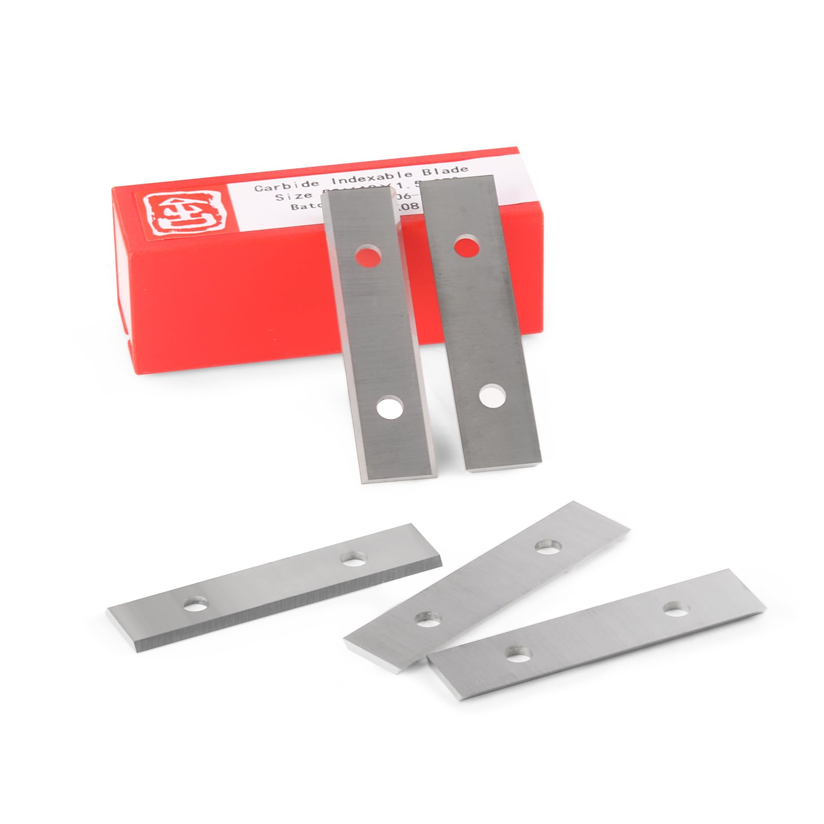 Quadratische 50 mm Hartmetall-Einsätze, 10PCS Schneidklingen für Wendeplatten Bündigfräser, Farbschaber-2 Kanten-50 x 12 x 1,5 mm, für Oberflächen-Rille, Spiralförmige Hobelschneideköpfe, Handschaber