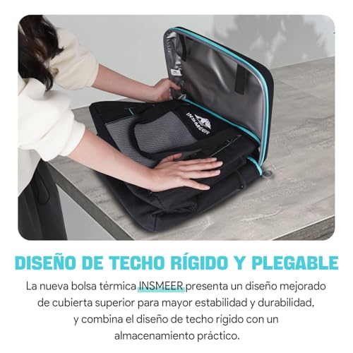 Image of INSMEER Ice Box & Cooler Bag, 40 L Insulated Lunch Tiffin Bag for Office for Men, Large Hardtop Cover Thermocol Box for Ice, Soft Chiller IceBox for Travel Picnic Beer Cold Storage