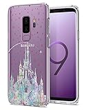 Unov Case for Galaxy S9 Plus Clear with Design Soft TPU Shock Absorption Slim Embossed Pattern Protective Back Cover (Watercolor Castle)
