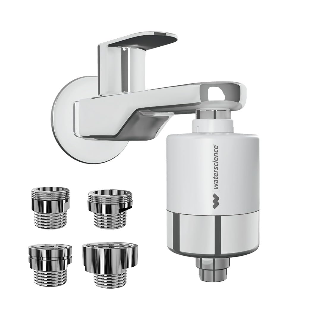 WaterScience CLEO Hard Water Softener for Tap and Shower | Hard Water Filter for Tap | shower filter for bathroom | with Set of Metal Adaptors - CLEO-SFU-423 discount deal
