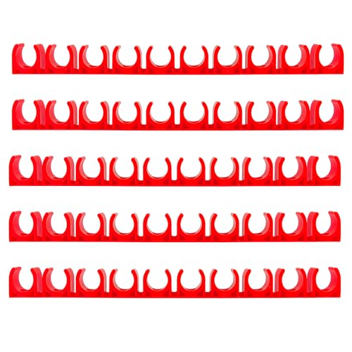 Ctyjia 5 Rows Water Pipe Clamps, 16mm PVC Water Pipe Clamps Clips, Water Supply Pipe Hanger Support