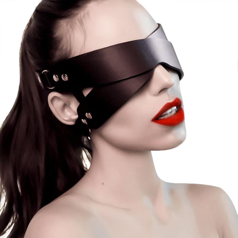Sex Maschera BDSM Maschera in pelle di pelle Black Blind Fold Sex Led Toys per coppie Occhi incrociati che legavano Extreme Fetish Bondage Sex Toys