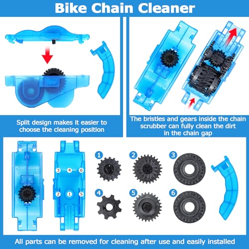 image for focopot Bike Chain Cleaner Kit Including Chain Oil Lubricant,Bike Chai