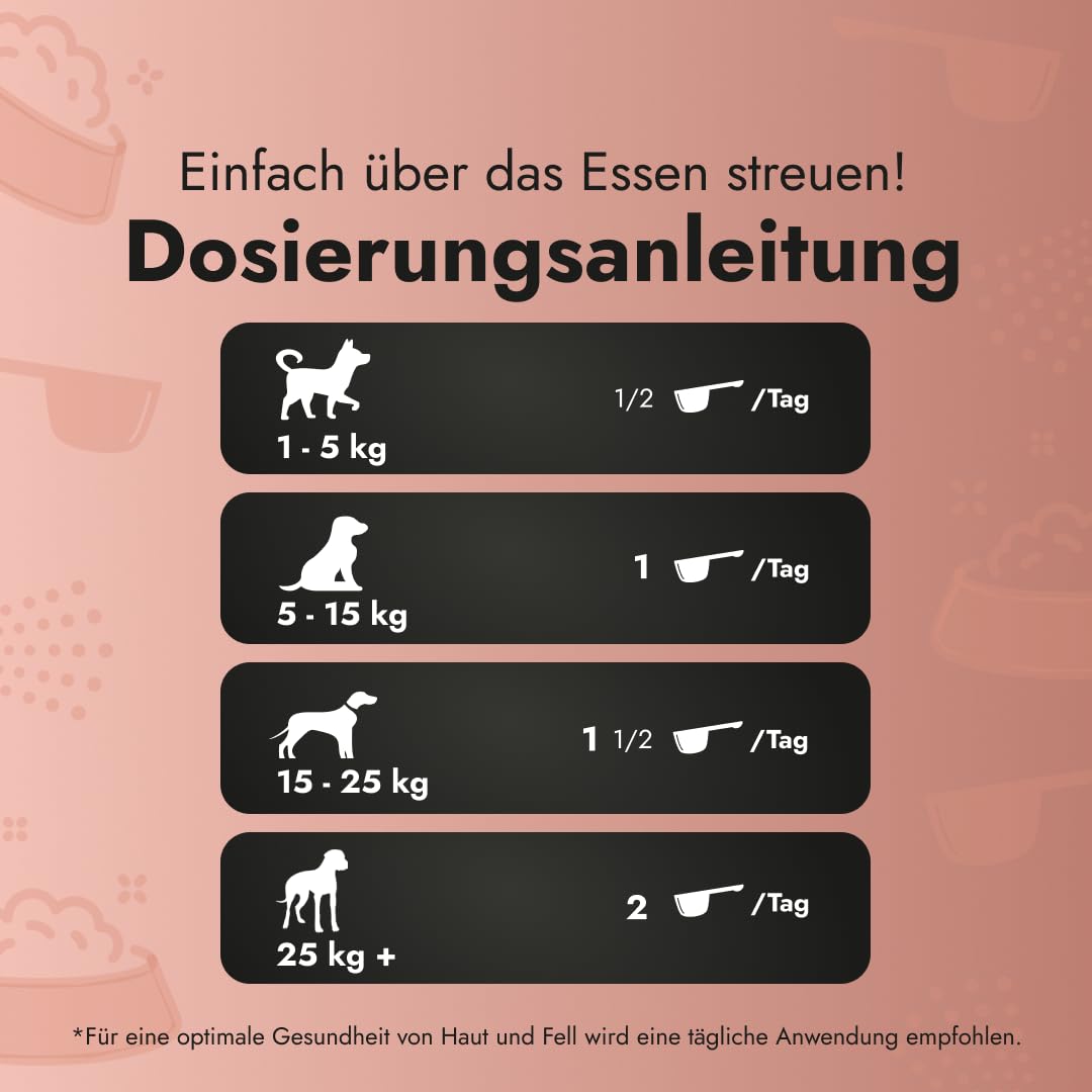 Super Skin & Coat – Natürliches Supplement für Hunde mit Fischkollagen, Leinsamen & Fischöl – unterstützt Haut, Fell, Regeneration & reduziert Entzündungen (100 g (3er Pack))