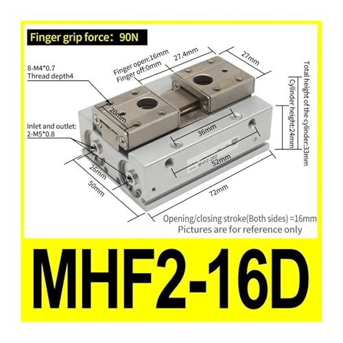 Pince pneumatique MHF2-16D à double effet et profil bas - 3