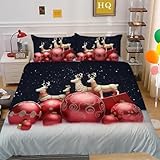 Photo Gallery ptnqaz comodo set di biancheria da letto con motivo renna, in poliestere morbido e traspirante, con stampa digitale, chiusura con cerniera, biancheria da letto per natale del ringraziamento (natale 6 Photo Gallery ptnqaz comodo set di biancheria da letto con motivo renna, in poliestere morbido e traspirante, con stampa digitale, chiusura con cerniera, biancheria da letto per natale del ringraziamento (natale 6