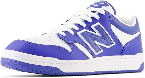 New Balance Unisex-Adult BB480 V1 Sneaker, White/Marine Blue, 10