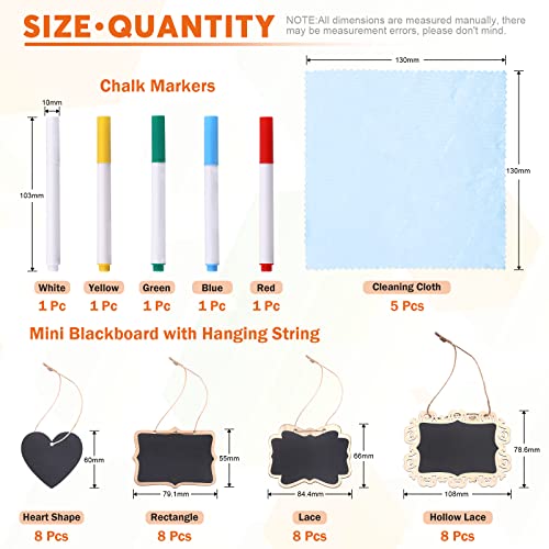 Rustark 42Pcs Black Small Chalkboard Tags With String Hanging Wooden Chalkboard Signs 3.5 X 2.5 Inch Mini Blackboard Tags With Liquid Chalk Marker Massage Board Tags #TOP1