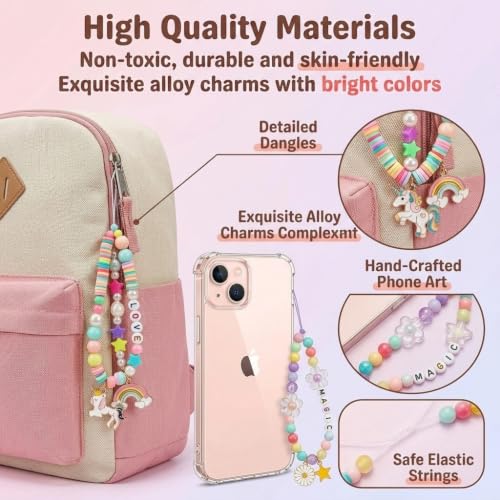 Image of SANNIDHI Bracelet Making Set, Clay Beads Kit, Macaron Color Beads for Bracelet Making for Girls Kids, Letter Beads with Unicorn Pendants, Crystal Star Flower Hair Beads Set for DIY Jewellery Crafts