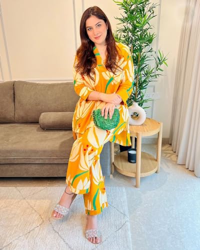 Image of ANNI DESIGNER Cotton Blend Women's Kurta with Pant
