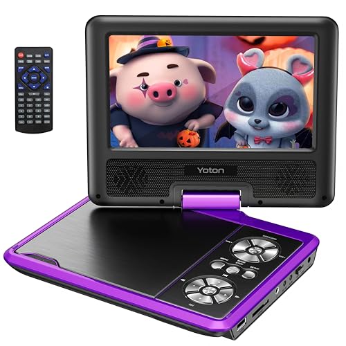 YOTON 9.5' Portable DVD Player for Kids and Car, 7.5' Swivel HD Screen with 6 Hours Built-in Battery, Car DVD Player with Dual Speakers, Remote...