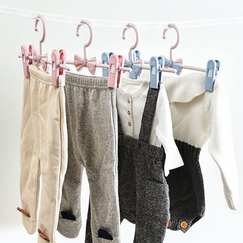 Cintres pantalon antidérapants lot de 10 pièces en plastique robuste avec clips réglables - 8