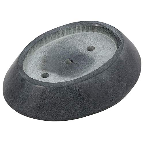 Ajuny Grey Handmade Indian Stone Soap Dish Bathroom Accessory, 5X4 Inch #TOP2