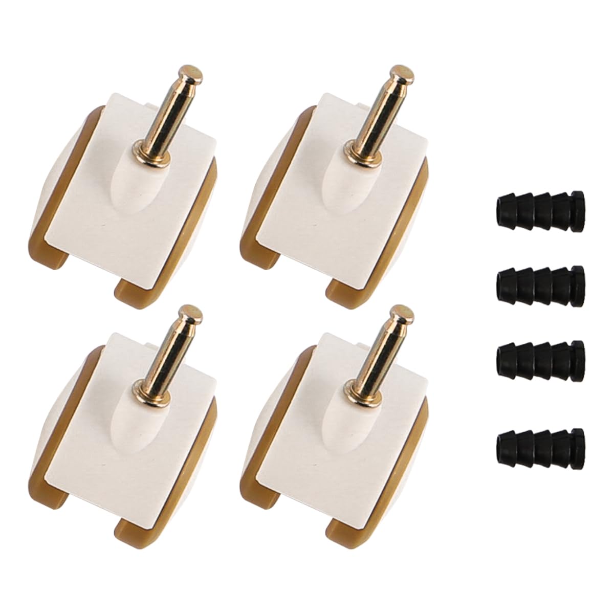 FONGKNOX 4PCS Furniture Universal Casters, Double Casters with Sleeve Pin 6.6mm, Furniture Casters with Brakes, One Set of Rubber Wheels, Quiet, Suitable for Cribs (White)
