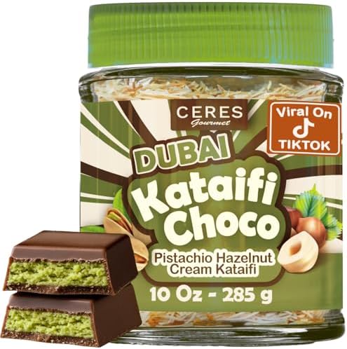 Dubai Spreadable Chocolate– Premium Chocolate Pistachio Spread With Roasted Phyllo, Gourmet Breakfast