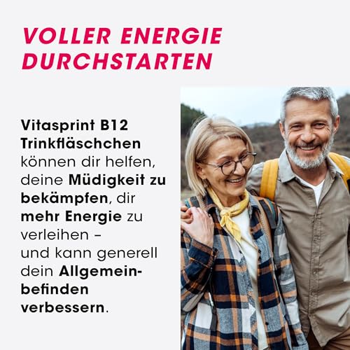 Vitasprint B12 – Vitasprint B12 Trinkfläschchen, 30 St. – Hochdosiertes Vitamin B12 mit wertvollen Eiweißbausteinen für mehr geistige und körperliche Energie. Bei Müdigkeit und Abgeschlagenheit