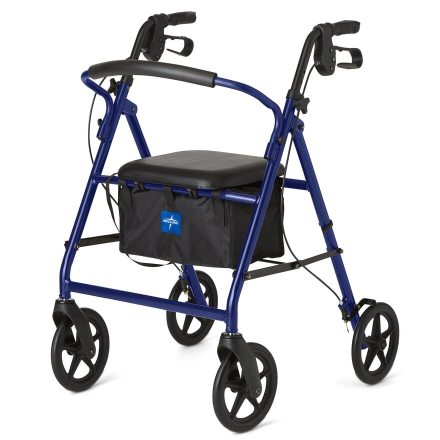 Medline Basic Rollator, Blue, 8"