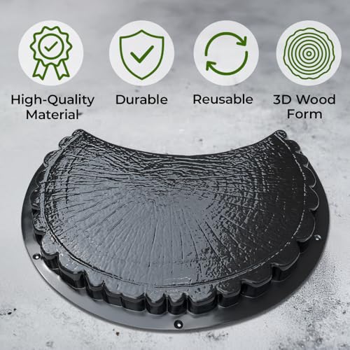 3D Stump Shape Concrete Mold Cement Plastic ABS 2mm - Mold for Cement - Paving DIY Stepping Stone Decor Garden - Concrete Molds and Forms Reusable