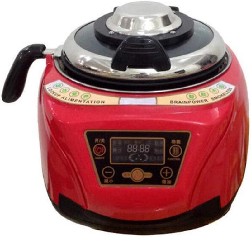 5L Smart Robot Cooker Household All Intelligent Food Cooking Machine Automatic Meat Vegetables Cooking Pot (color : RED)