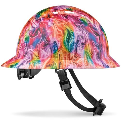 Sombrero duro para construcción, diseño psicodélico ventilado brillante