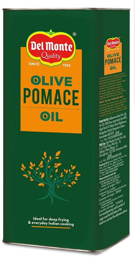 - Pomace Olive Oil (Imported) | All purpose cooking oil for everyday Indian cooking | Ideal for deep frying, roasting, baking | High MUFA & Low in Saturated Fat | 5L TIN