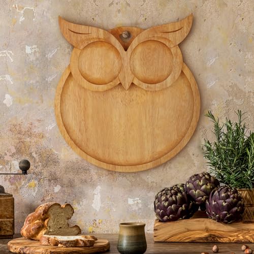 Tabla de cortar en forma de búho de madera sólida miniatura 6