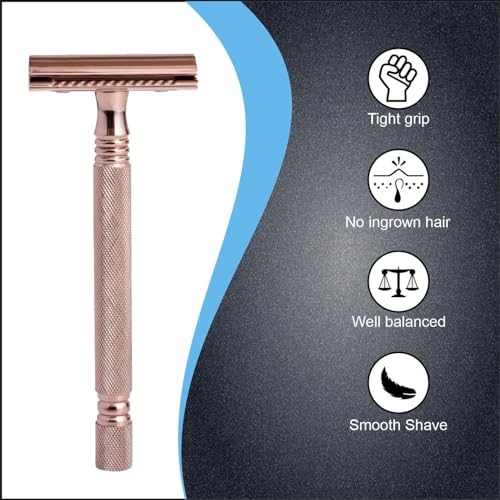 Image of Pearl Shaving Double Edge Safety Razor SS-01 Blush Wine made with Brass Metal - Shaving Razor for Men | Classic & Traditional shaving Kit for Men | Premium Blade Razors | Holi Gift Option