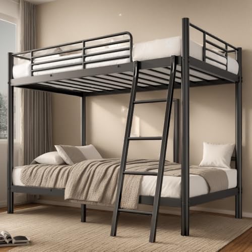 Consejos para Comprar Precio de Literas en Coppel comprados en linea. 48 soges Litera de Metal Individual sobre Individual, con Escalera y barandilla, Marco de Cama de Metal Resistente para Adolescentes y Adultos, Color Negro