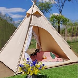 Latourreg Outdoor 2 M Canvas Camping Piramide Tipi Tent Volwassen Indische Teepee Tent voor 2 ~ 3 Persoon