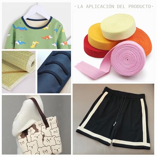Miniatura 4 de Jamsinmu Cinta De Algodón En Espiga 21 Colores Mezclados 42 Yardas Para Coser Atar Envolver Regalos Tejer Bricolaje Manualidades 20mm