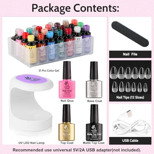 Kit de uñas gel Lavender Violets 240 piezas con luz UV miniatura 4