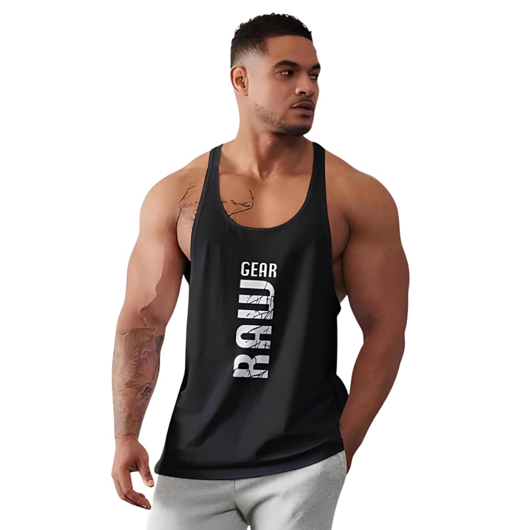 Men's Sleeveless Stringer Vest, Bodybuilding Tank Top, Muscle Fit Workout Wear with Graphic Print-picture-24