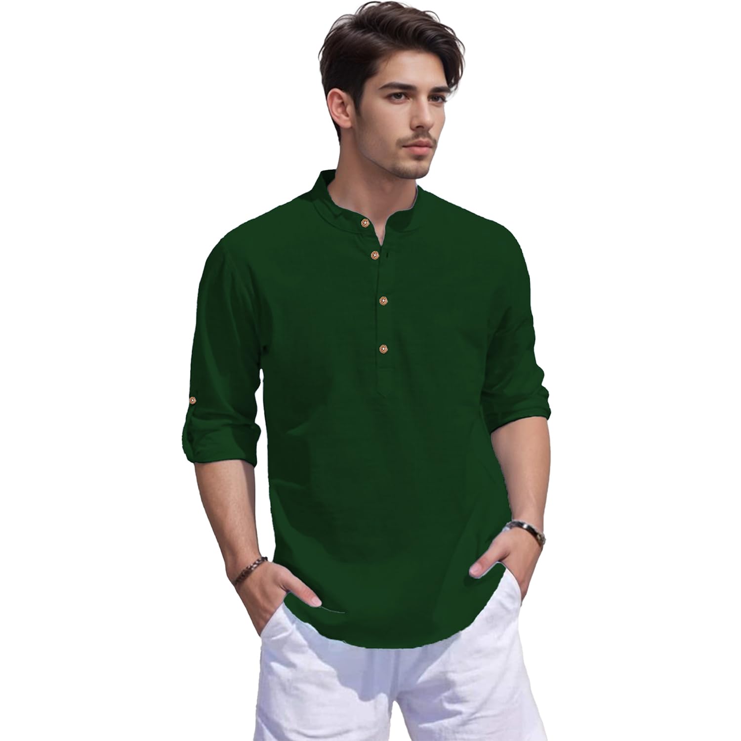 vida loca Men Cotton Blend Slim Fit Full Sleeve Short Kurta | Super Soft Stylish Kurta for Any Occasions. (KBTNBTN34)-picture-35