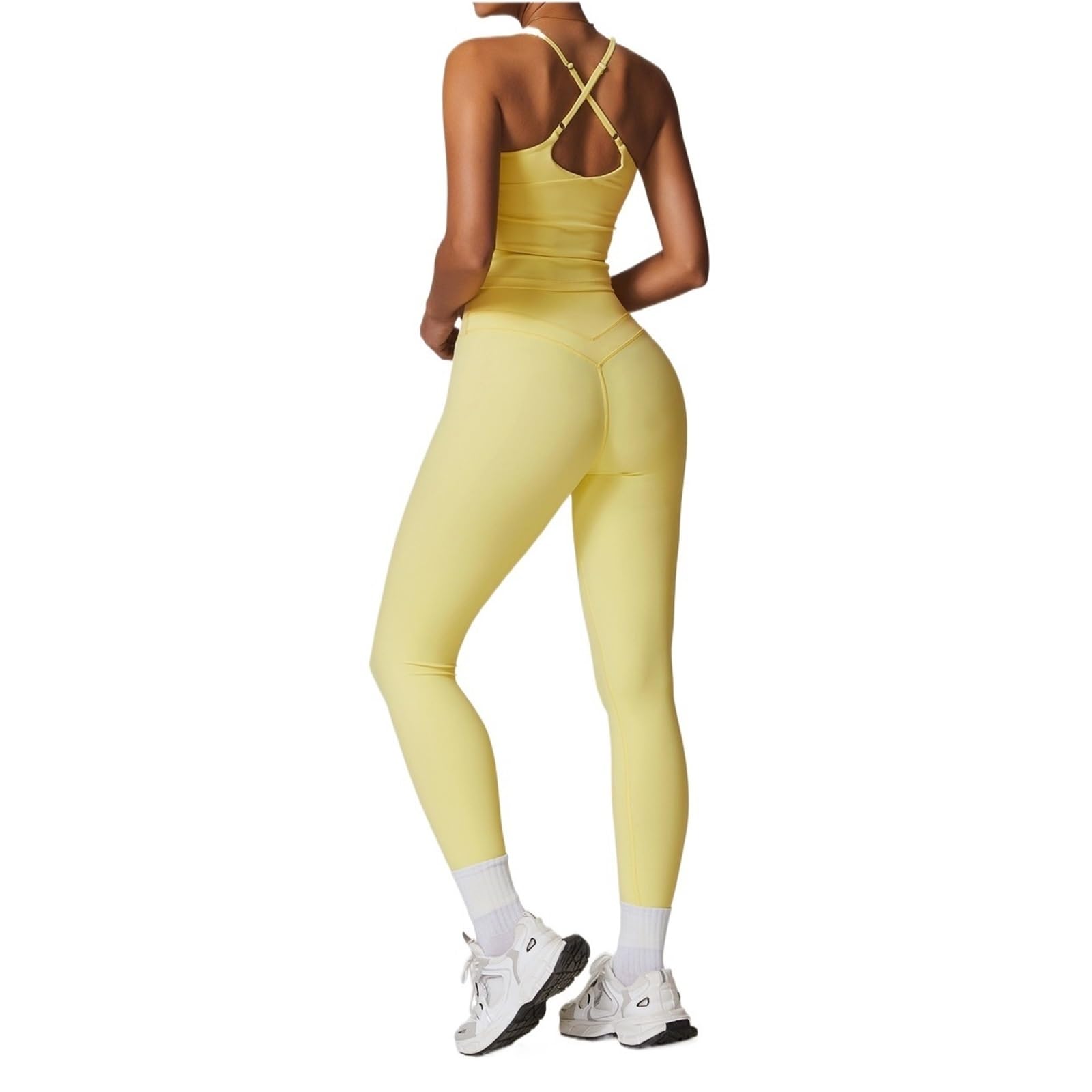 Conjunto Deportivo Mujer Conjunto de Yoga 2 uds, ropa deportiva, atlética, Legging gimnasio, sujetador Fitness, Top corto, traje deportivo manga corta