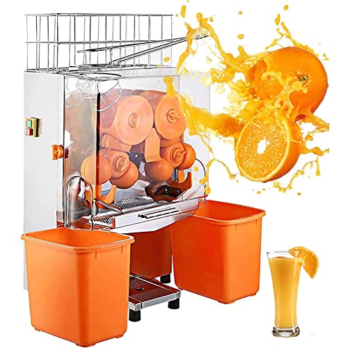 Exprimidor de naranjas comercial, máquina automática para pelar jugos y bebidas (20 unidades por minuto), exprimidor eléctrico para exprimir jugo de naranja y limón, ideal para tiendas, bares y rest