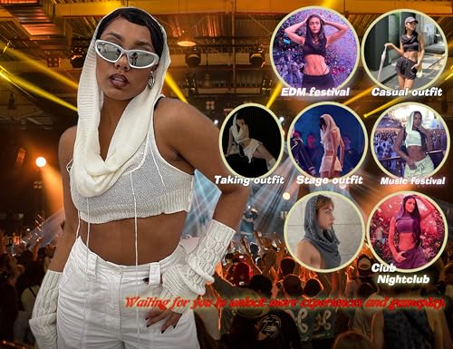 Image of Rave tops for women Knitted Hoodie Sweater Vest Sexy Streetwear Sleeveless Hollow Crop Top
