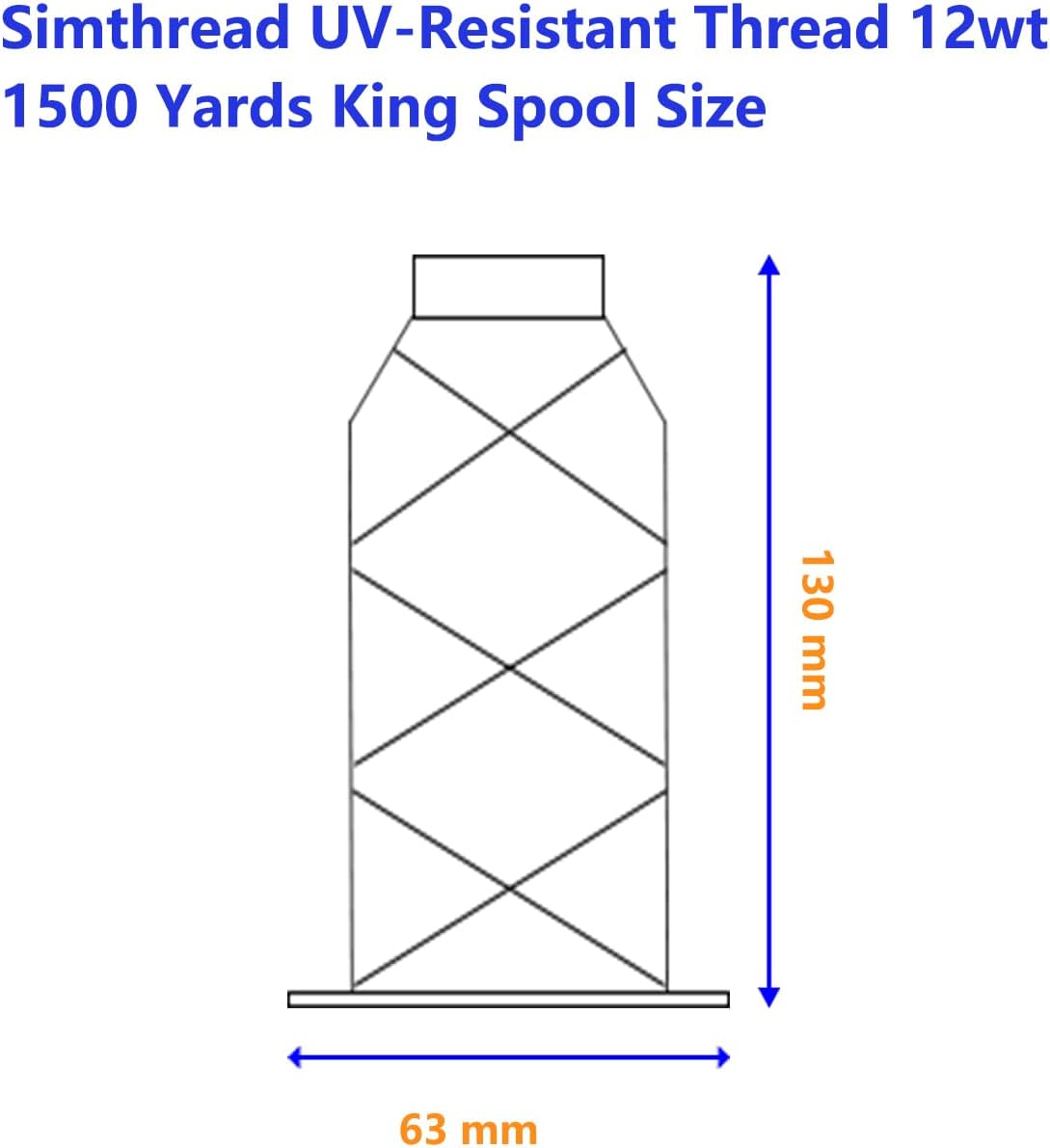UV Resistant - Heavy Duty Outdoor Thread for Hand or Machine Sewing - Simthread 100% Polyester Bonded Thread Tex 69 (12wt) - 1500 Yards NP-Steel - Image 2