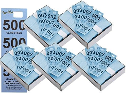 Tiger Chef Coat Check Tags, 3-part tear-off, 500 per box (blue)