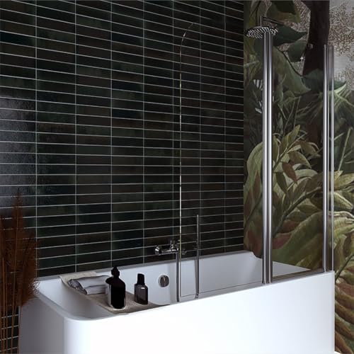 Kiamami Valentina - Parete sopravasca da 120cm anta fissa + anta orientabile reversibile