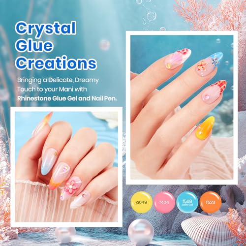 Image of Beetles Summer Gel Nail Polish Set, 25 Colors Cat Eye Glitter Pearl Neon Blue Pink Green Gel Polish Kit with Chrome Nail Powder Soak Off UV LED Nail Art Salon DIY at Home Manicure Gift for Women